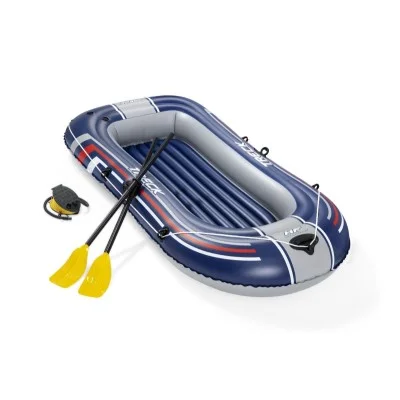 Bestway 2.28m x 1.21m treck x1 set (contents:1 boat,1 pair of oars,1 foot pump,repair patch)